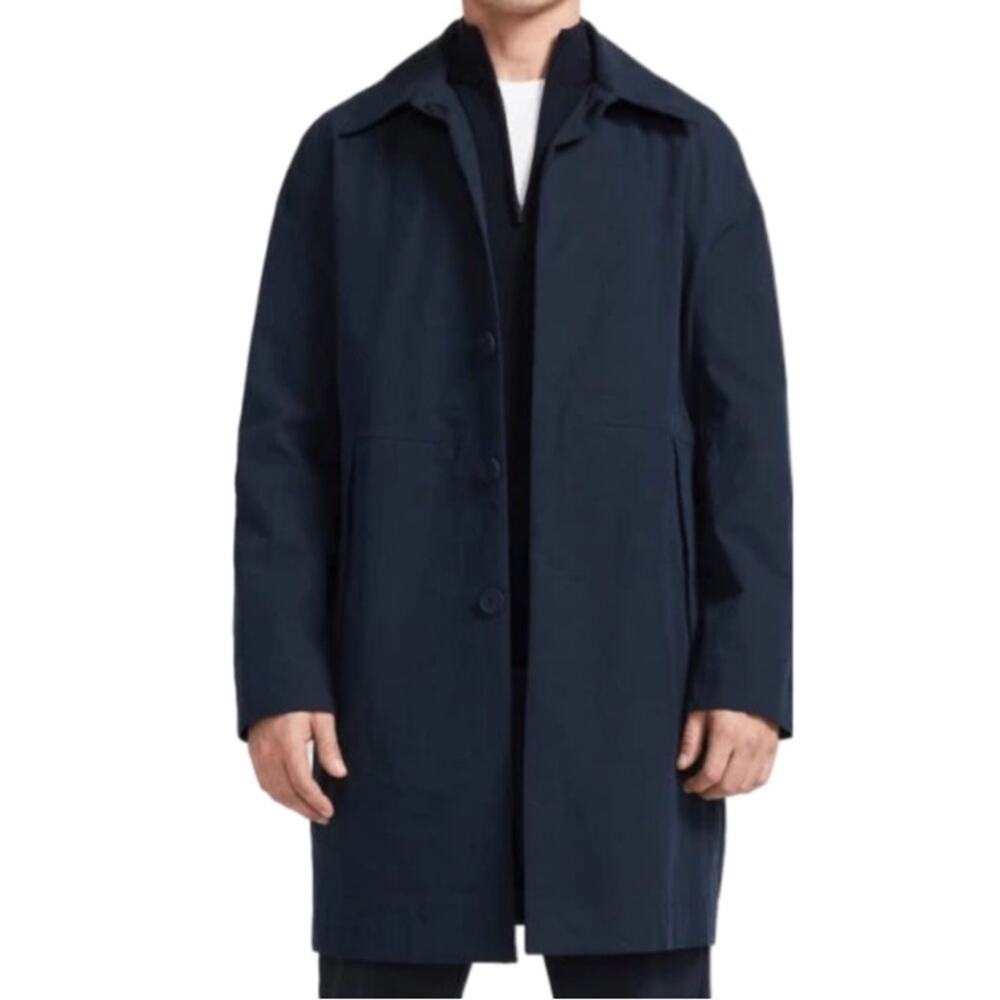 Brady Jacket Mens Tunnel Trench Coat - Sapphire Blue Size L